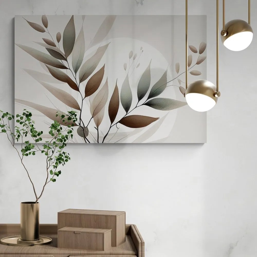 Stampa su tela – Foglie minimaliste in design boho