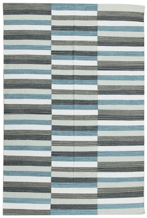 Tappeto Playfull geometrico in cotone blu, L 200 x L 140 cm