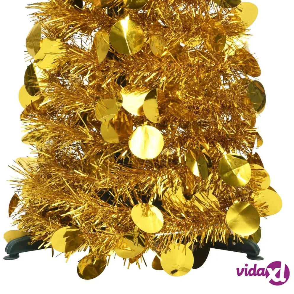vidaXL Albero di Natale Artificiale Apribile Oro 180 cm PET