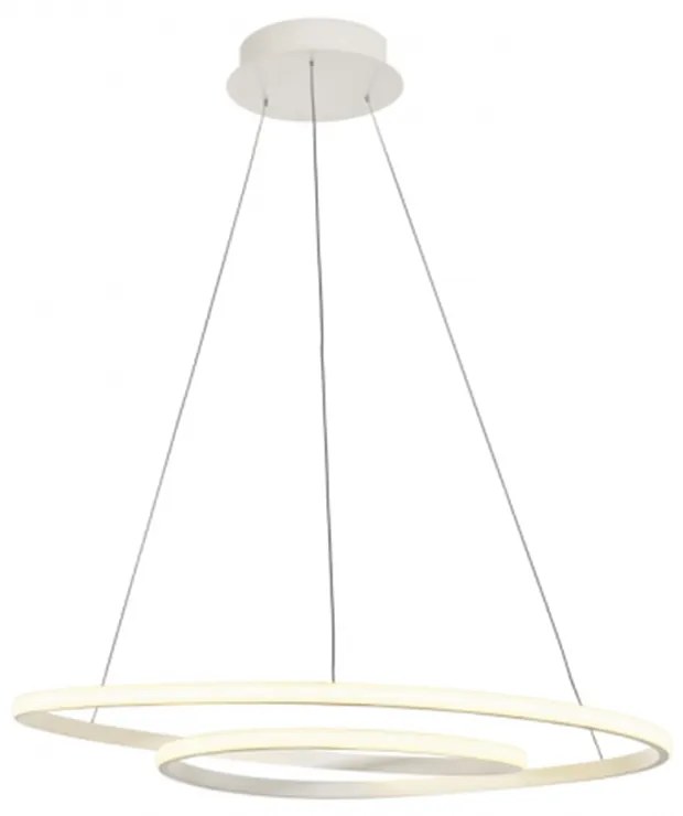 Lampadario A Sospensione Moderno Chanel Alluminio E Silicone Bianco Led 54W