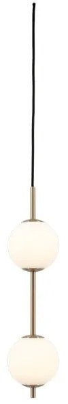 Lampadario LED color ottone in metallo con paralume in vetro ø 12 cm Audrey – UMAGE