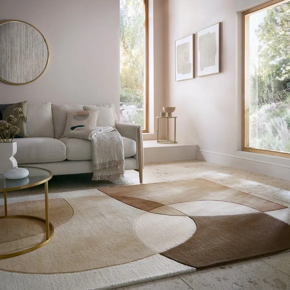 Tappeto marrone/beige in lana 120x170 cm Glow – Flair Rugs