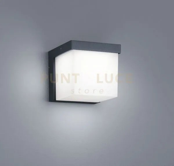 Yangtze appique led 4,5w  400lm, 3000k quadrata antracite 12x12cm ip54