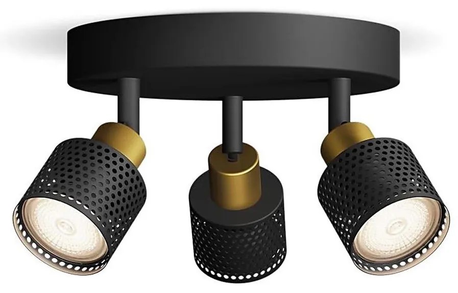Philips - Faretto NIALL 3xGU10/5W/230V nero/ottone