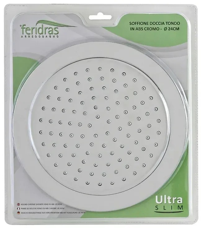 Soffione Doccia Tondo Cromo Diametro 24 cm UltraSlim