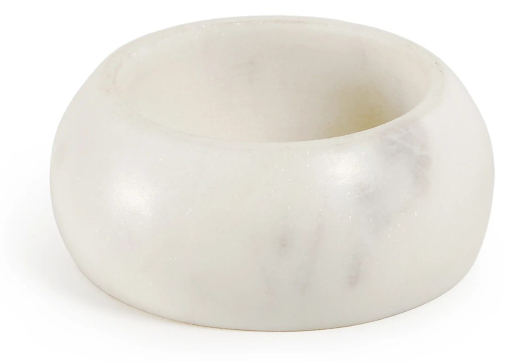 Kave Home - Set Cinderella di 2 portatovaglioli ad anello in marmo bianco