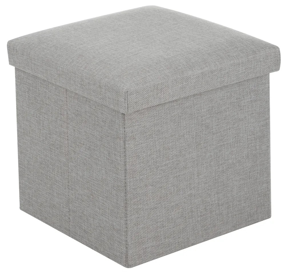 Pouf contenitore quadrato 30x30x30 cm grigio chiaro