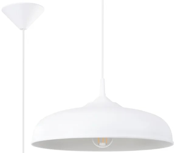 Sollux SL.1329 - Lampadario a sospensione con filo GINA 1xE27/15W/230V diametro 38 cm bianco