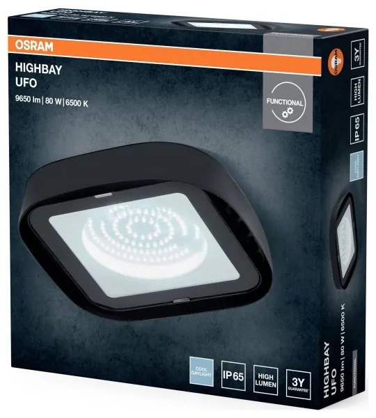 Osram - Apparecchio industriale da soffitto HIGHBAY LED/80W/230V 6500K 23x23 cm IP65