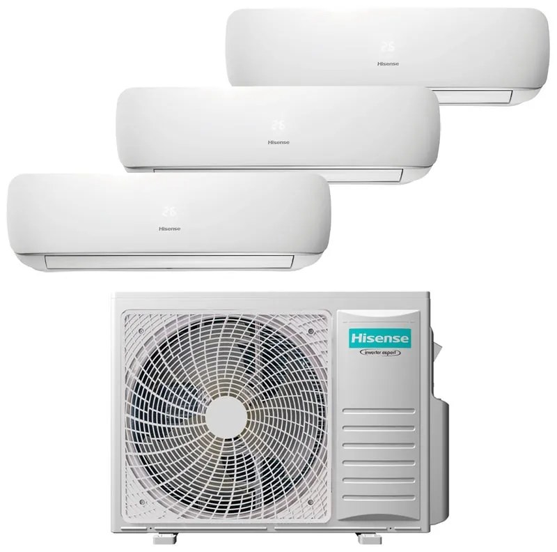 Condizionatore a muro multisplit HISENSE Trial Apple Pie 6.2Kw 12+12+9 kw 6.3 21000 BTU classe raffreddamento A++ classe riscaldamento A+