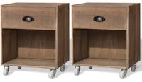 Comodini 2 Pezzi Marrone in Legno Massello cod mxl 30987