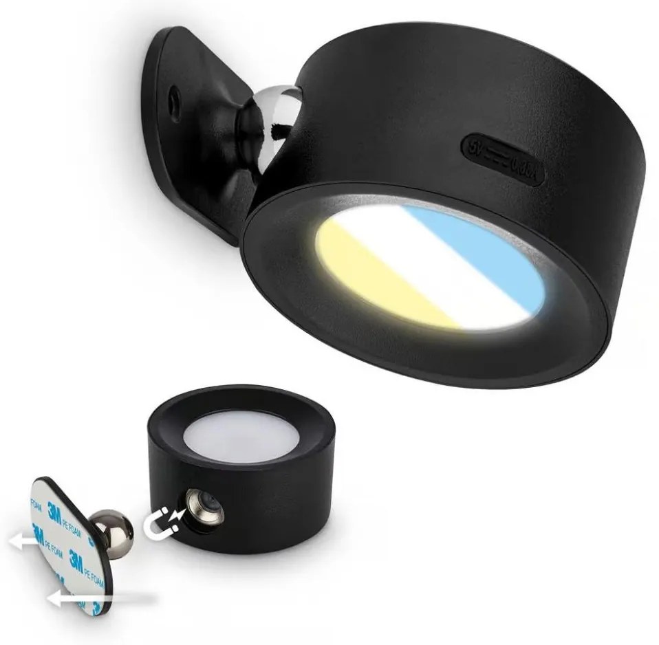 Briloner 3896015 - LED dimmerabile ricaricabile applique da parete TARI LED/1,6W/5V 1500 mAh nero