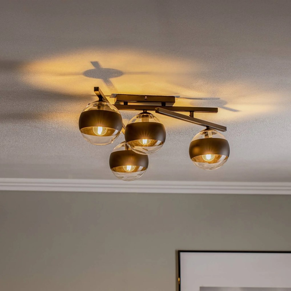 Plafoniera soffitto Smart EMIBIG LIGHTING, dimmerabile, Nero, Soggiorno / Sala da pranzo, Metallo, Moderno, Plafoniera