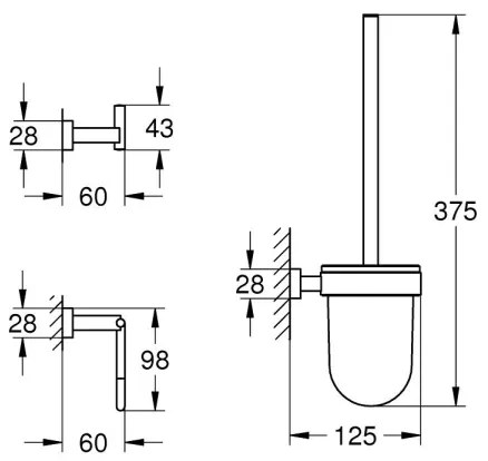 GROHE 40757001 - Set di accessori ESSENTIALS CUBE cromato lucido