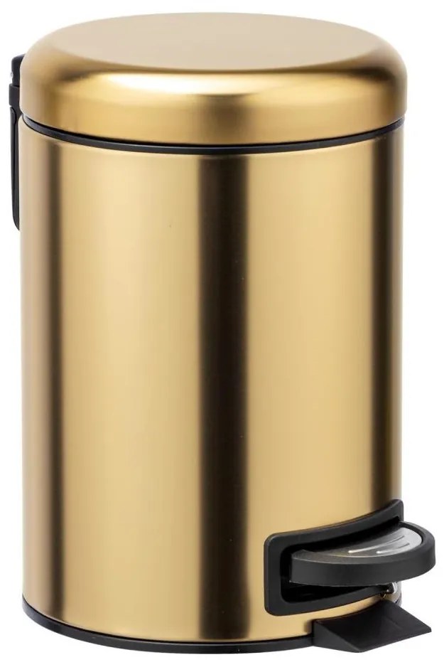 WENKO 24009800 - Cestino per rifiuti LEMAN 17x25 cm acciaio inossidabile/dorato/nero