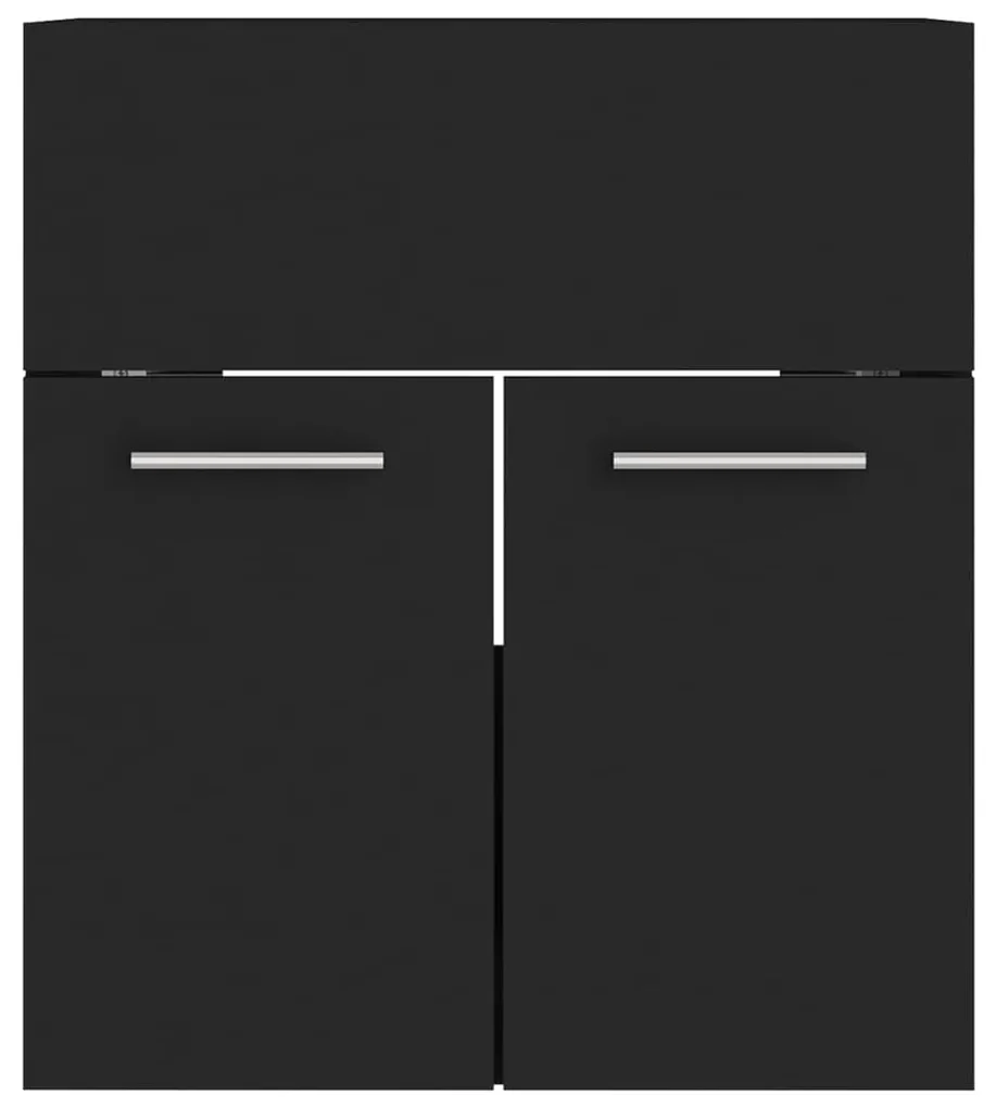 Set mobili da bagno nero in truciolato