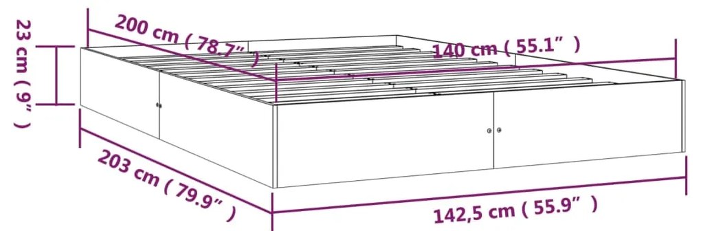 Giroletto Bianco in Legno Massello 140x200 cm