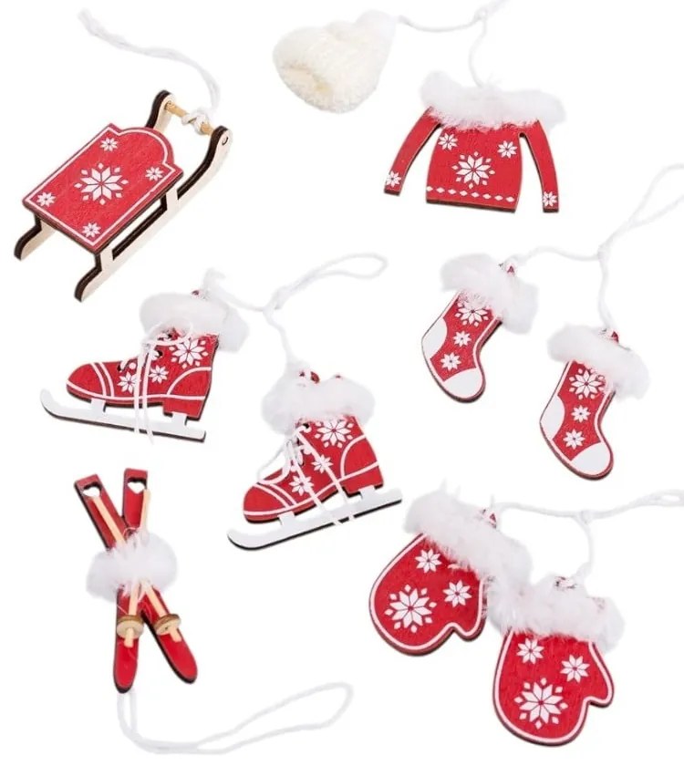 Decorazioni per albero di natale in set in legno 10 pz – Casa Selección