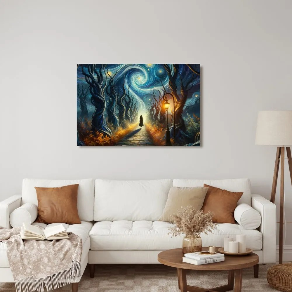 Quadro su tela – Sentiero verso la notte stellata