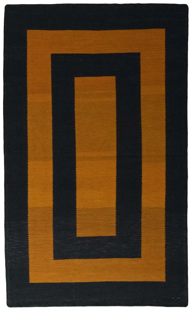 Kilim Tappeto 130x210 Giallo (Iran) Tessuto A Mano