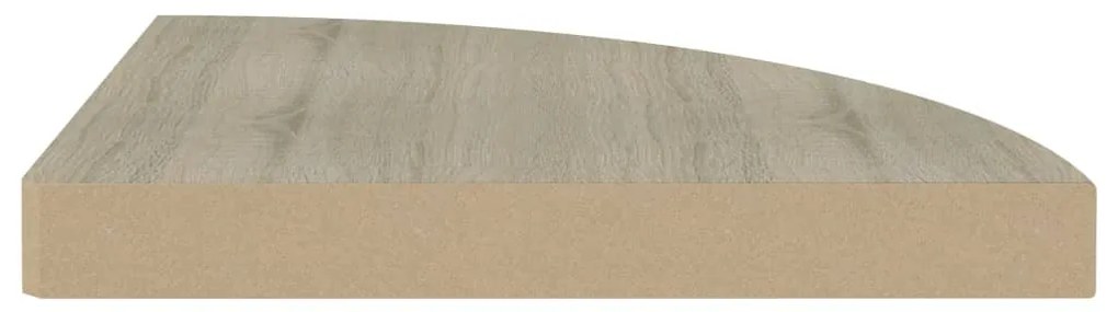 Scaffale angolare a parete rovere 35x35x3,8 cm in mdf