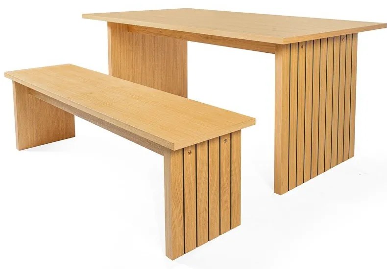 Tavolo da pranzo con piano in rovere 90x160 cm Stripe - Woodman