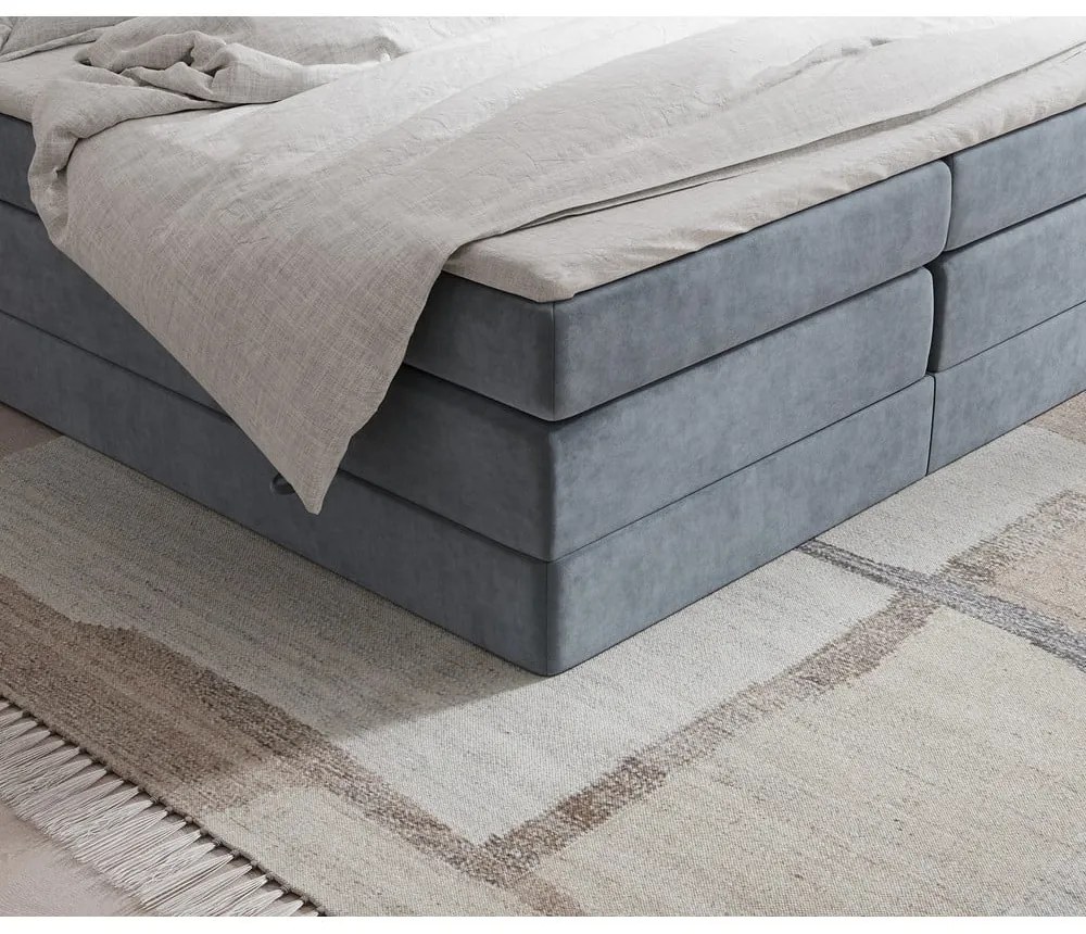 Letto boxspring grigio scuro con contenitore/senza testiera 180x200 cm Juniper – Maison de Rêve