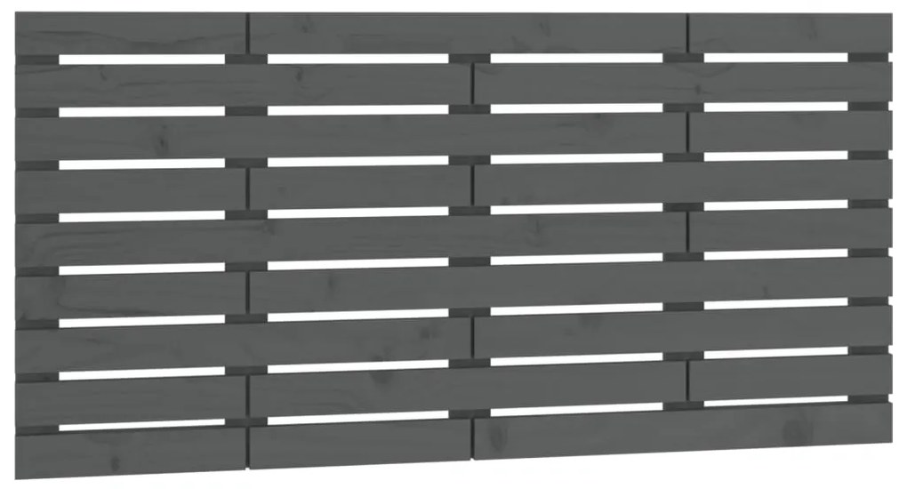 Testiera da Parete Grigia 126x3x63 cm in Legno Massello di Pino