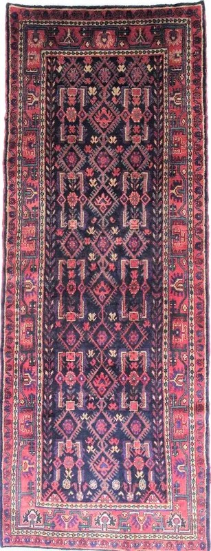 Malayer Tappeto 290 x 120 Nero (Iran) Annodato A Mano