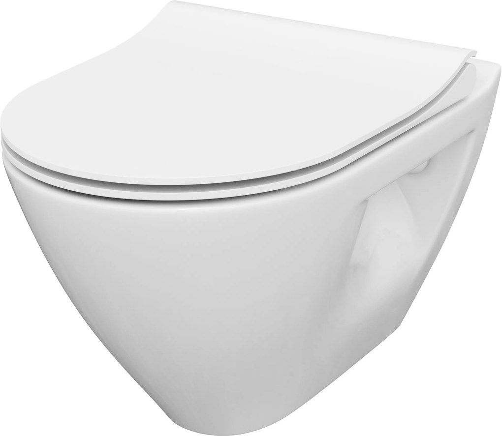 Cersanit Mille Plus vaso wc con copriwater a discesa lenta sospeso senza brida bianco S701-454-ECO