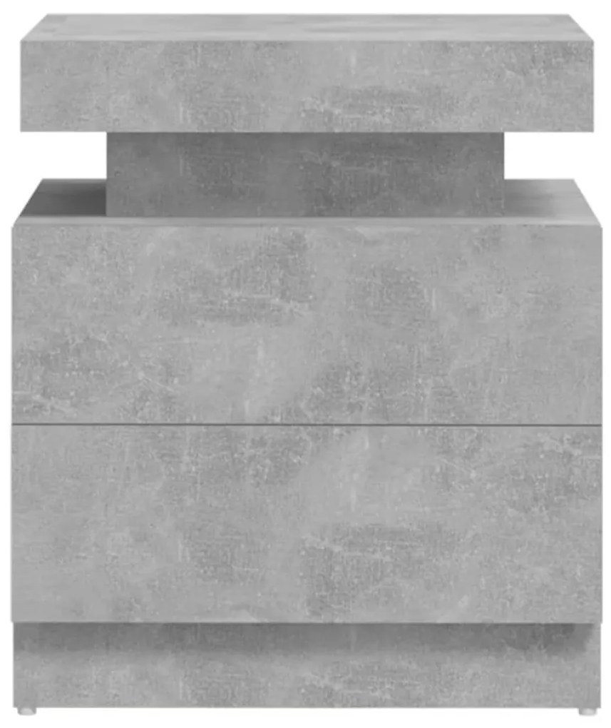 Comodino grigio cemento 45x35x52 cm in legno multistrato