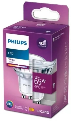 Lampadina LED Philips PAR16 GU10/4,9W/230V 3000K