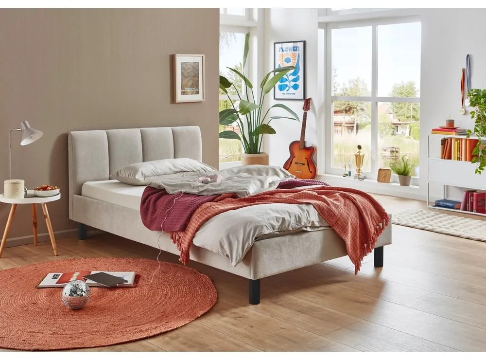 Letto singolo imbottito beige rete non inclusa 120x200 cm Joker – Meise Möbel
