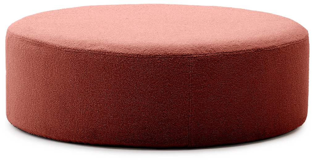 Kave Home - Poggiapiedi sfoderabile Kaeli in tessuto bouclÃ© terracotta Ã˜ 120 cm