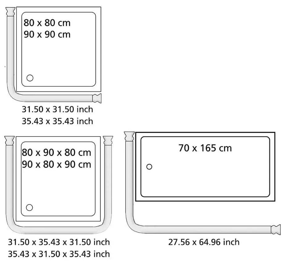 Asta angolare universale bianca per tenda da doccia Bianca, ø 2 cm - Wenko