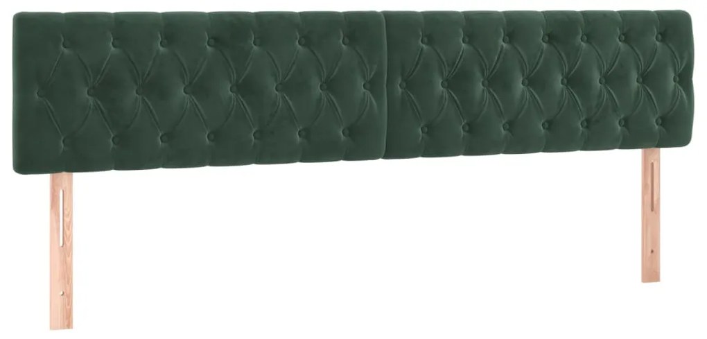 Letto a Molle con Materasso e LED Verde Scuro 180x200cm Velluto