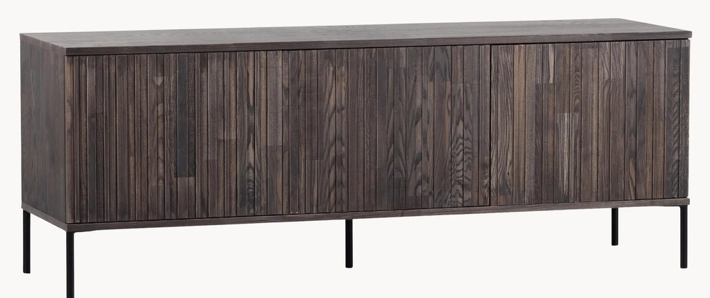 Mobile TV in legno di frassino con frontale millerighe New Gravure