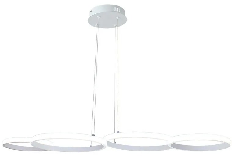 Lampadario LED moderno ATENA bianco, luce con 3 temperature di colore 4000 lumen
