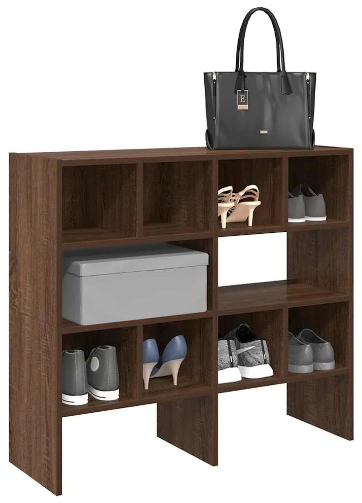 Scarpiere 2 Pz Impilabili Rovere Marrone 89,5x30x40 Cm /