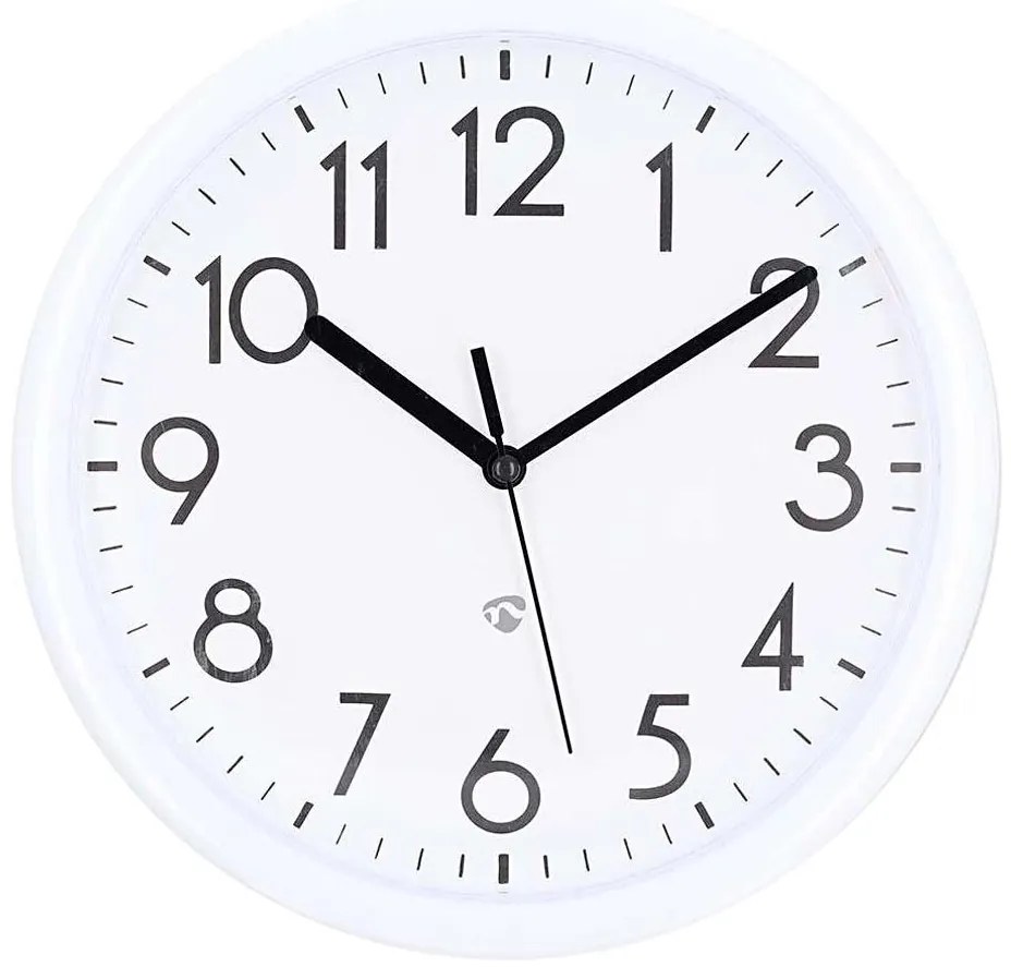 Nedis CLWA105WT - Orologio da parete Ø 22 cm 1xAA bianco