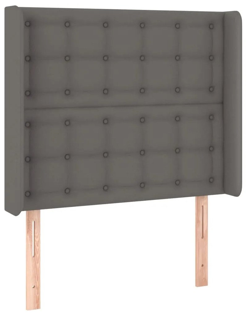 Testiera ad orecchio grigio 93x16x118/128 cm in similpelle