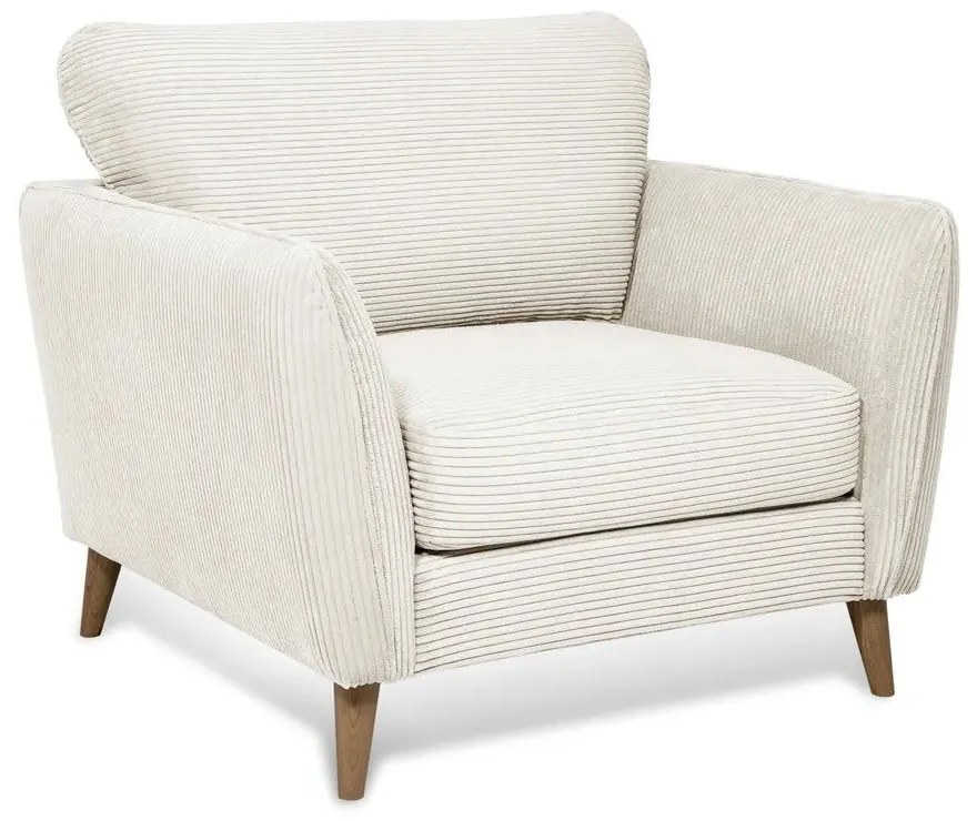 Poltrona in velluto a coste bianco Paris - Scandic