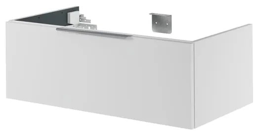 Mobile da bagno sotto lavabo SENSEA Neo bianco laccato L 90 x H 32 x P 48 cm 1 cassetto, lavabo non incluso