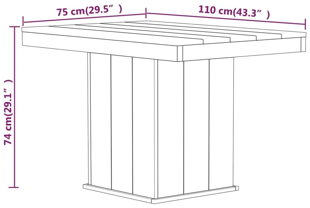 Set da Pranzo da Giardino 3 pz in Legno di Pino Impregnato