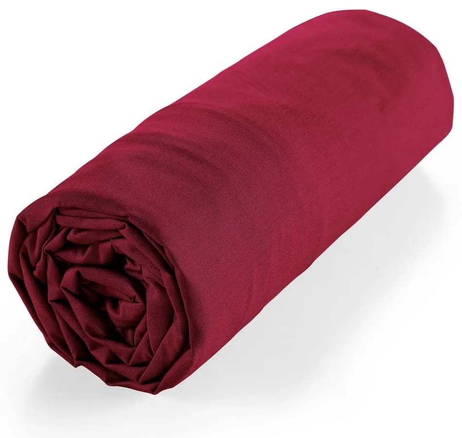 Lenzuolo rosso elasticizzato in cotone biologico 160x200 cm Biolina - douceur d'intérieur