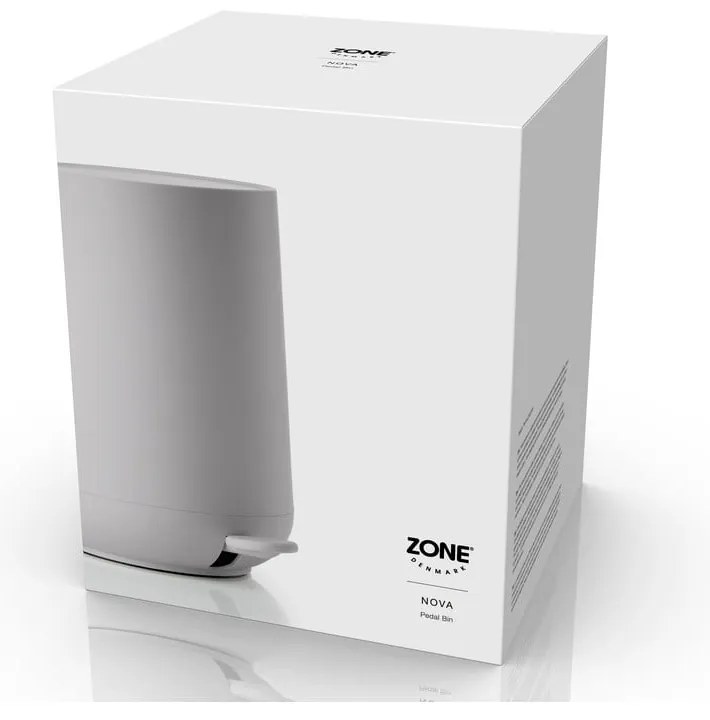 Bidone a pedale in plastica grigio chiaro da 5 l Nova - Zone