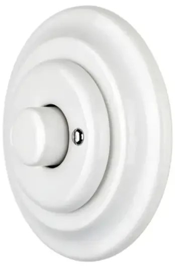 Bohemia-Design - Dimmer rotativo in porcellana dallo stile retrò con cornice 250V/10A bianco