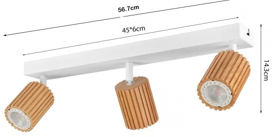 Brilagi - Faretto MODERN WOOD 3xGU10/8W/230V legno/bianco