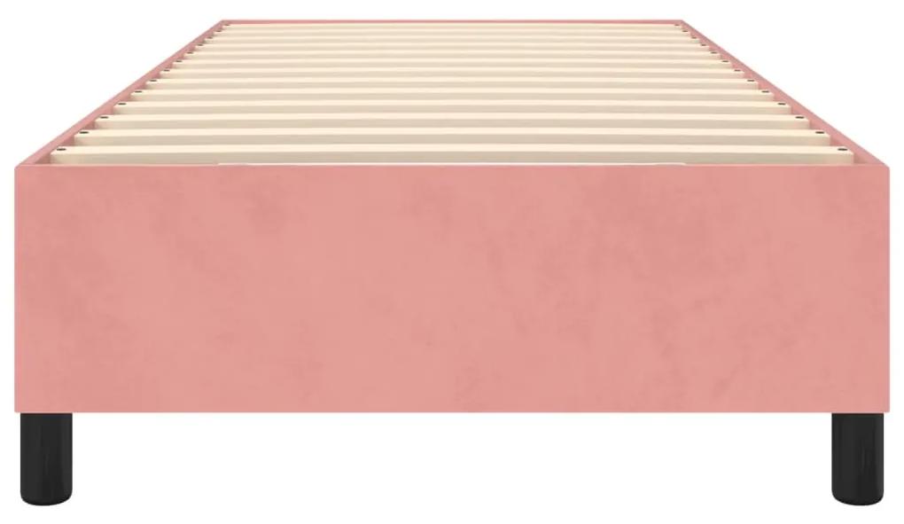 Giroletto a molle rosa 100x200 cm in velluto