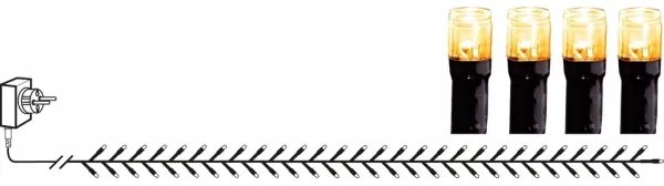 Eglo 411518 - Catena LED da esterno GOLDEN, 1200 LED, 29 m, IP44, bianco caldo